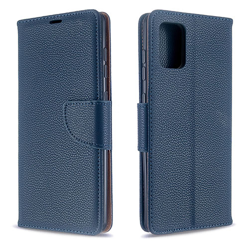 Leather Case Stands Flip Cover Holder B06F for Samsung Galaxy A71 4G A715 Blue