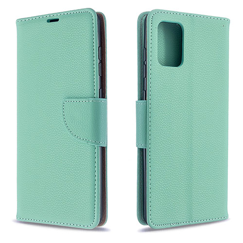 Leather Case Stands Flip Cover Holder B06F for Samsung Galaxy A71 4G A715 Green