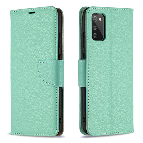 Leather Case Stands Flip Cover Holder B06F for Samsung Galaxy F02S SM-E025F Green