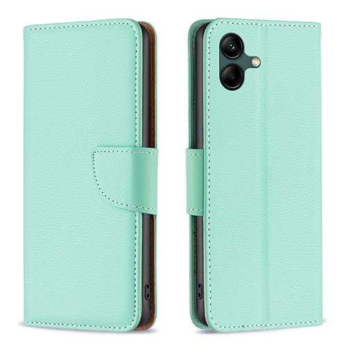 Leather Case Stands Flip Cover Holder B06F for Samsung Galaxy F04 Green