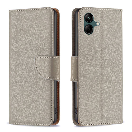 Leather Case Stands Flip Cover Holder B06F for Samsung Galaxy F14 5G Gray