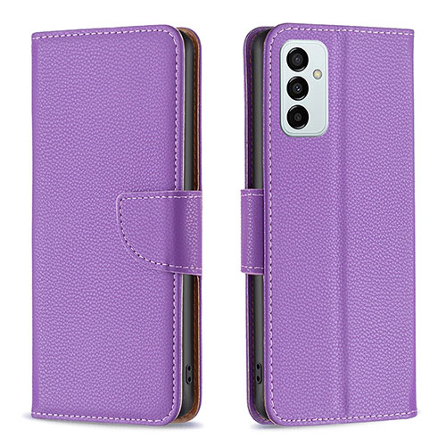 Leather Case Stands Flip Cover Holder B06F for Samsung Galaxy M23 5G Purple