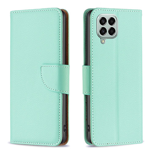 Leather Case Stands Flip Cover Holder B06F for Samsung Galaxy M33 5G Green