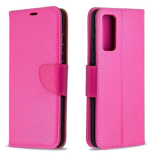 Leather Case Stands Flip Cover Holder B06F for Samsung Galaxy S20 FE 4G Hot Pink