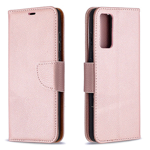 Leather Case Stands Flip Cover Holder B06F for Samsung Galaxy S20 FE 5G Rose Gold