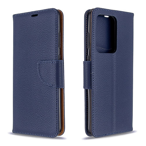 Leather Case Stands Flip Cover Holder B06F for Samsung Galaxy S20 Plus 5G Blue