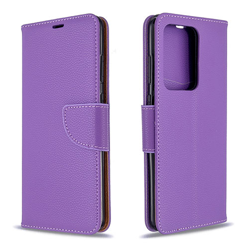 Leather Case Stands Flip Cover Holder B06F for Samsung Galaxy S20 Plus 5G Purple