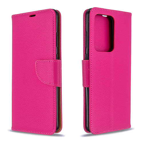 Leather Case Stands Flip Cover Holder B06F for Samsung Galaxy S20 Plus Hot Pink