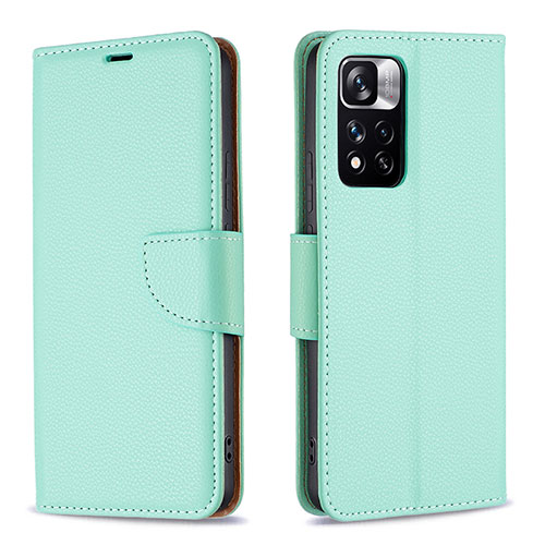 Leather Case Stands Flip Cover Holder B06F for Xiaomi Mi 11i 5G (2022) Green