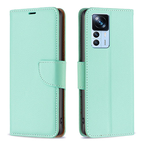 Leather Case Stands Flip Cover Holder B06F for Xiaomi Mi 12T 5G Green