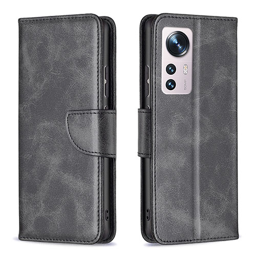 Leather Case Stands Flip Cover Holder B06F for Xiaomi Mi 12X 5G Black