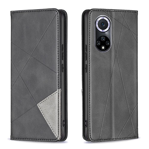 Leather Case Stands Flip Cover Holder B07F for Huawei Honor 50 5G Black