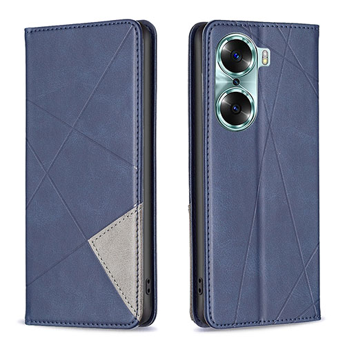 Leather Case Stands Flip Cover Holder B07F for Huawei Honor 60 Pro 5G Blue