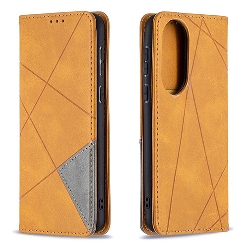 Leather Case Stands Flip Cover Holder B07F for Huawei P50 Light Brown