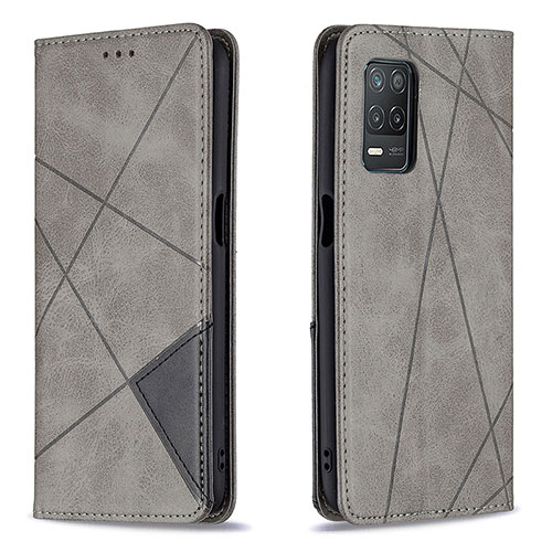 Leather Case Stands Flip Cover Holder B07F for Realme 8 5G Gray