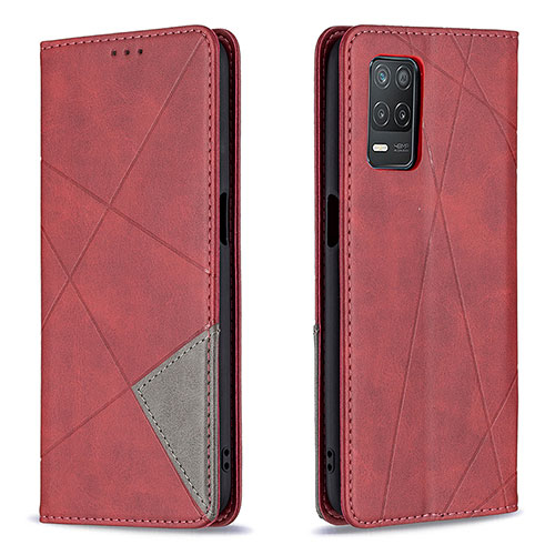 Leather Case Stands Flip Cover Holder B07F for Realme 8 5G Red