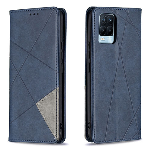 Leather Case Stands Flip Cover Holder B07F for Realme 8 Pro Blue