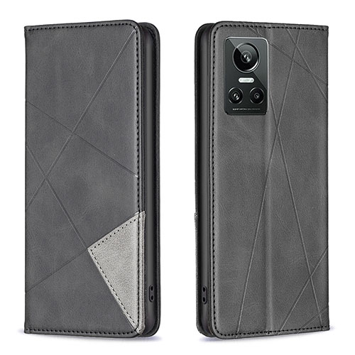 Leather Case Stands Flip Cover Holder B07F for Realme GT Neo3 5G Black