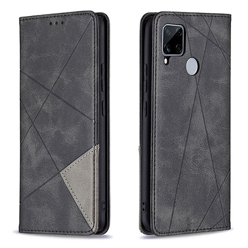 Leather Case Stands Flip Cover Holder B07F for Realme Narzo 20 Black