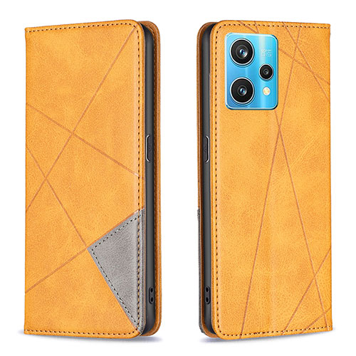 Leather Case Stands Flip Cover Holder B07F for Realme Narzo 50 Pro 5G Light Brown