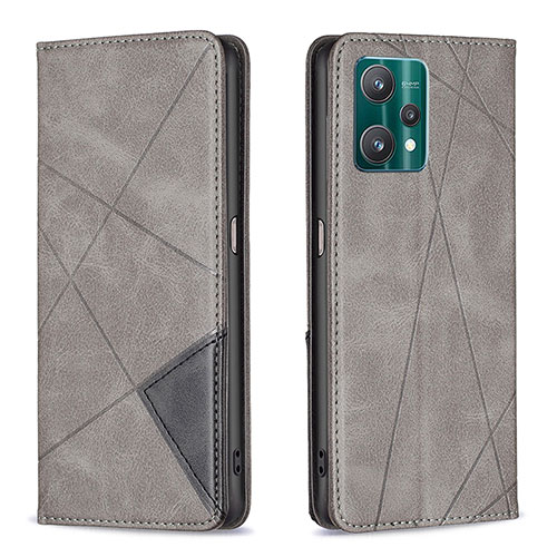 Leather Case Stands Flip Cover Holder B07F for Realme V25 5G Gray