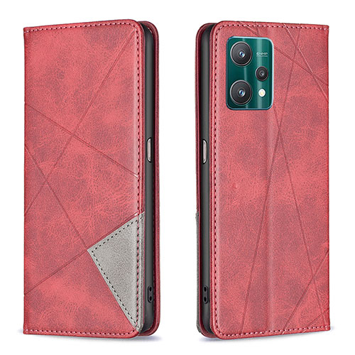 Leather Case Stands Flip Cover Holder B07F for Realme V25 5G Red