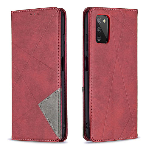 Leather Case Stands Flip Cover Holder B07F for Samsung Galaxy A03s Red