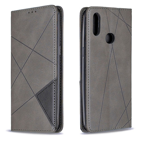 Leather Case Stands Flip Cover Holder B07F for Samsung Galaxy A10s Gray