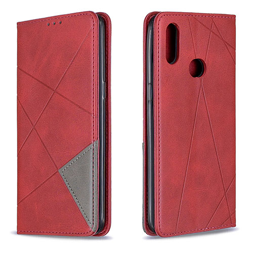 Leather Case Stands Flip Cover Holder B07F for Samsung Galaxy A10s Red