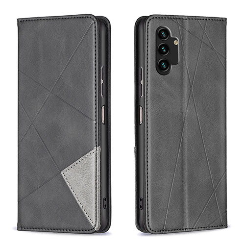 Leather Case Stands Flip Cover Holder B07F for Samsung Galaxy A13 4G Black