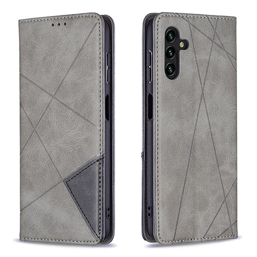 Leather Case Stands Flip Cover Holder B07F for Samsung Galaxy A13 5G Gray