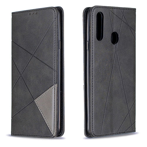 Leather Case Stands Flip Cover Holder B07F for Samsung Galaxy A20s Black