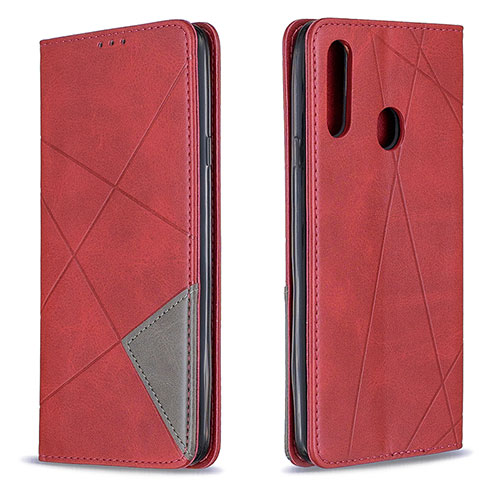 Leather Case Stands Flip Cover Holder B07F for Samsung Galaxy A20s Red