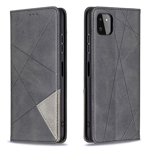 Leather Case Stands Flip Cover Holder B07F for Samsung Galaxy A22s 5G Black