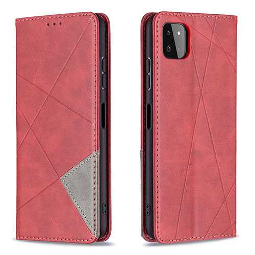 Leather Case Stands Flip Cover Holder B07F for Samsung Galaxy A22s 5G Red