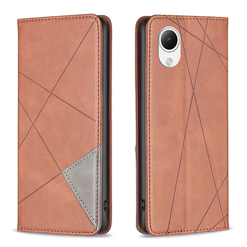 Leather Case Stands Flip Cover Holder B07F for Samsung Galaxy A23 5G SC-56C Brown