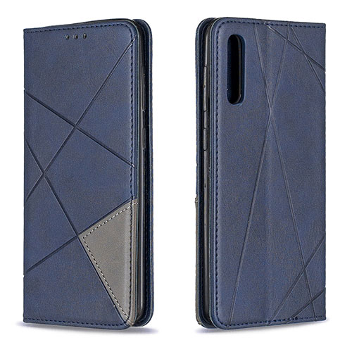 Leather Case Stands Flip Cover Holder B07F for Samsung Galaxy A30S Blue