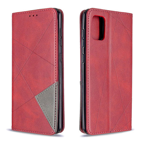 Leather Case Stands Flip Cover Holder B07F for Samsung Galaxy A31 Red