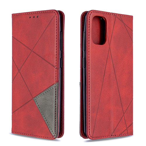 Leather Case Stands Flip Cover Holder B07F for Samsung Galaxy A41 Red