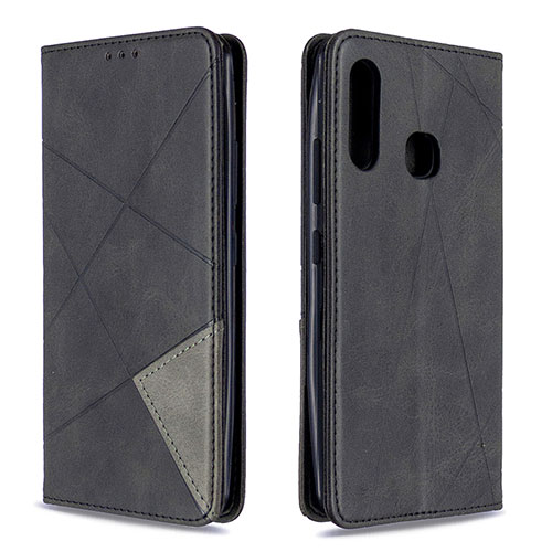 Leather Case Stands Flip Cover Holder B07F for Samsung Galaxy A70E Black