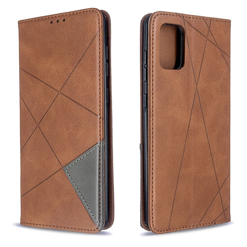 Leather Case Stands Flip Cover Holder B07F for Samsung Galaxy A71 4G A715 Brown