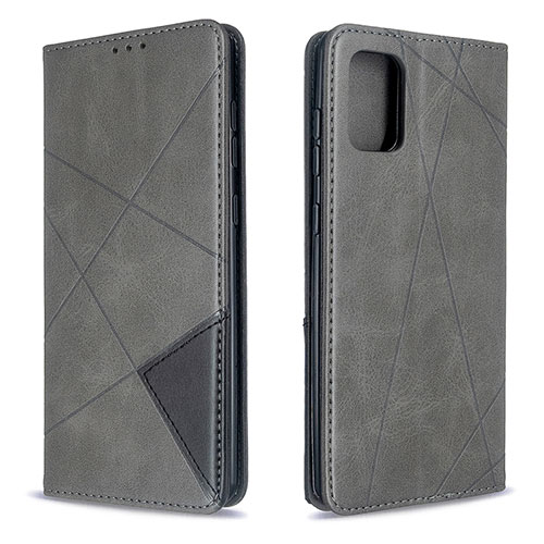 Leather Case Stands Flip Cover Holder B07F for Samsung Galaxy A71 4G A715 Gray