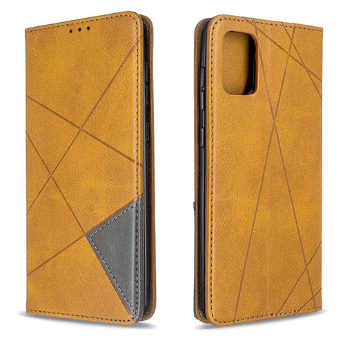 Leather Case Stands Flip Cover Holder B07F for Samsung Galaxy A71 4G A715 Light Brown