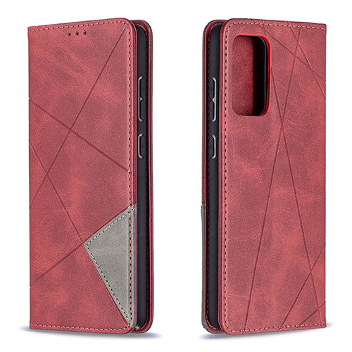 Leather Case Stands Flip Cover Holder B07F for Samsung Galaxy A72 4G Red