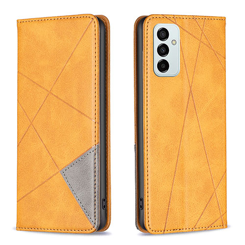 Leather Case Stands Flip Cover Holder B07F for Samsung Galaxy F23 5G Light Brown