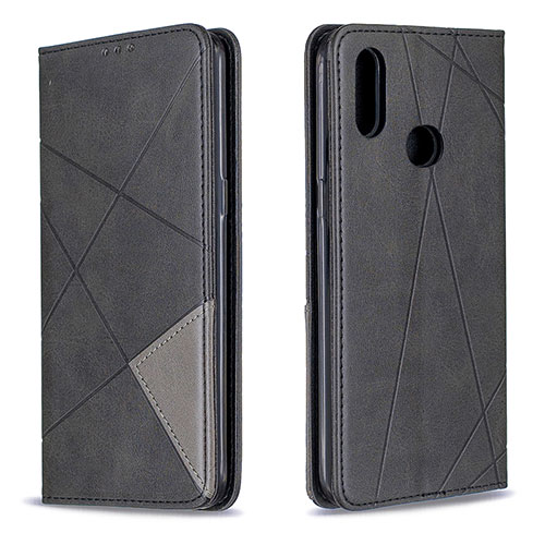 Leather Case Stands Flip Cover Holder B07F for Samsung Galaxy M01s Black