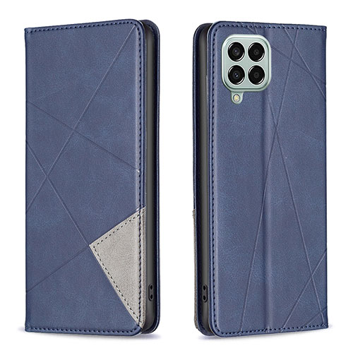 Leather Case Stands Flip Cover Holder B07F for Samsung Galaxy M33 5G Blue