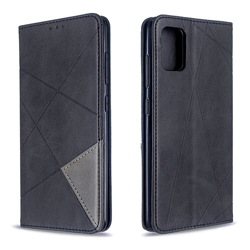 Leather Case Stands Flip Cover Holder B07F for Samsung Galaxy M40S Black