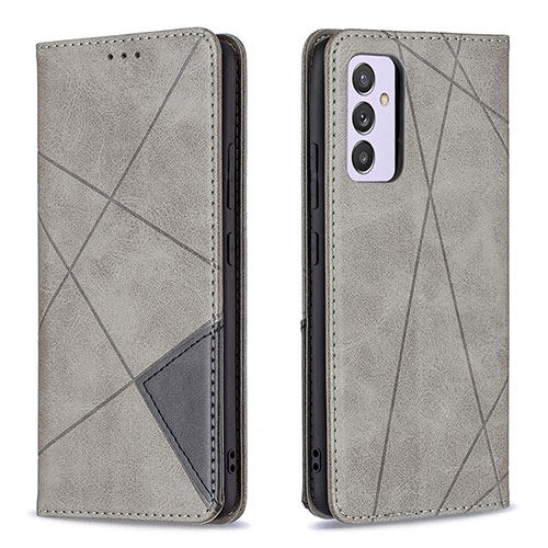 Leather Case Stands Flip Cover Holder B07F for Samsung Galaxy M54 5G Gray