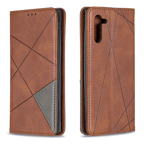 Leather Case Stands Flip Cover Holder B07F for Samsung Galaxy Note 10 5G Brown